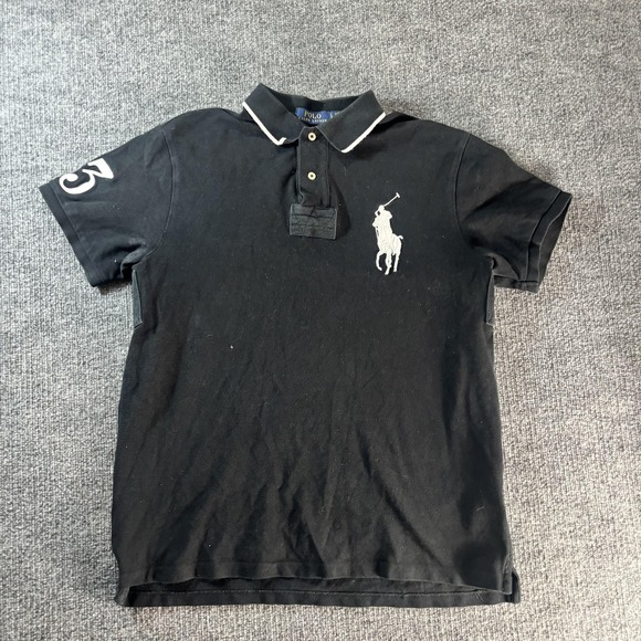 Polo Ralph Lauren Other - Polo Ralph Lauren Polo Shirt Mens Large Black Big Pony 3 Logo Cotton Knit
